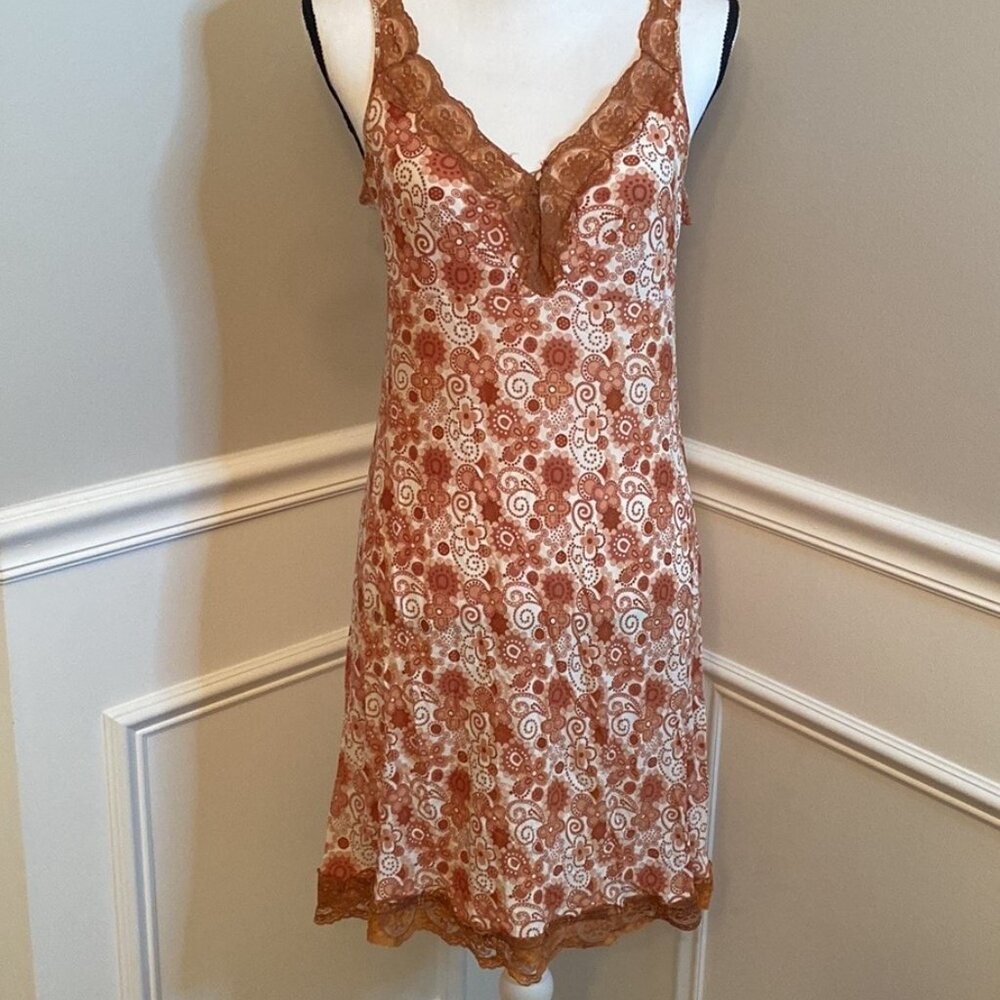 Night Dress size Small Floral with Lace Lingerie Sleepwear Pajama